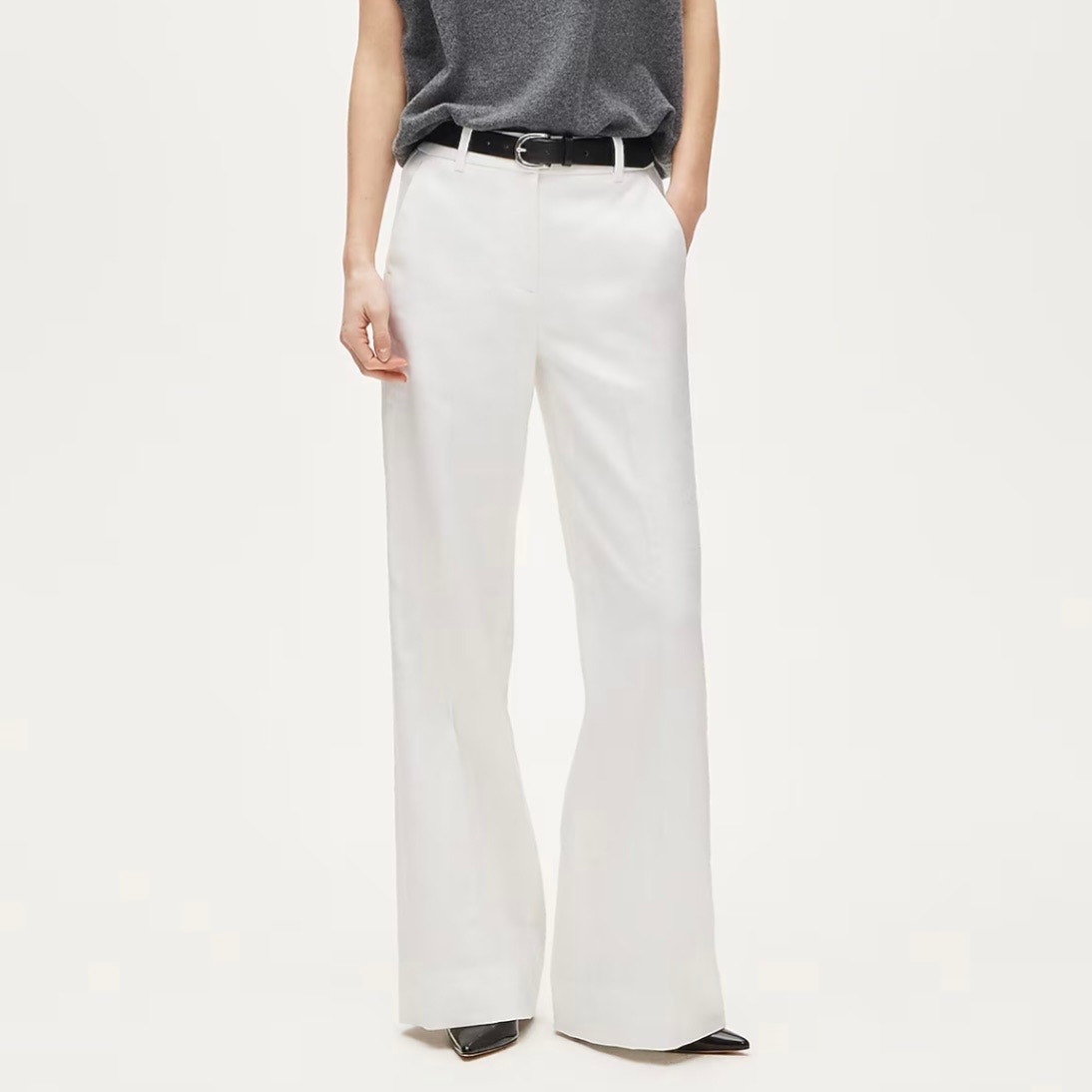 J Crew Sydney Stretch Linen Flare Leg Trouser Pant Women's 6 Tall White